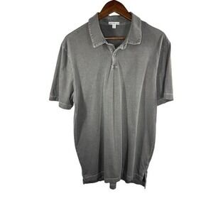 James Perse Polo Shirt Men's Army Olive Size 3 Supima Cotton USA